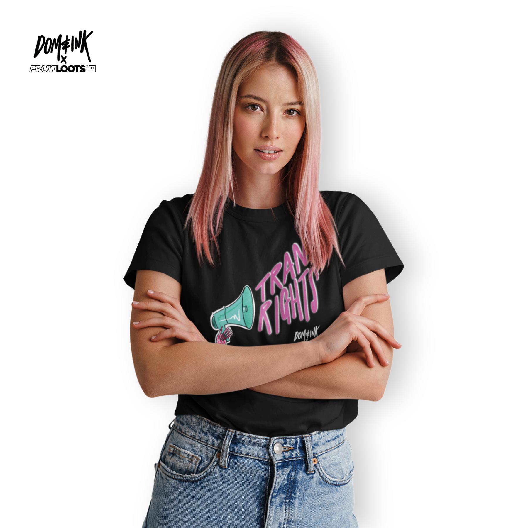 DOM&INK X FRUITLOOTS 'TRANS RIGHTS' TEE
