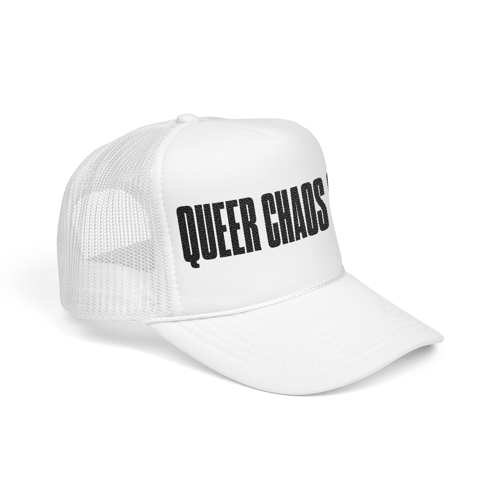 QUEER CHAOS CLUB TRUCKER HAT (WHITE)