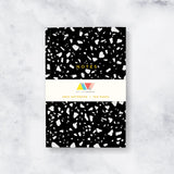 BLACK TERRAZZO LINED NOTEBOOK