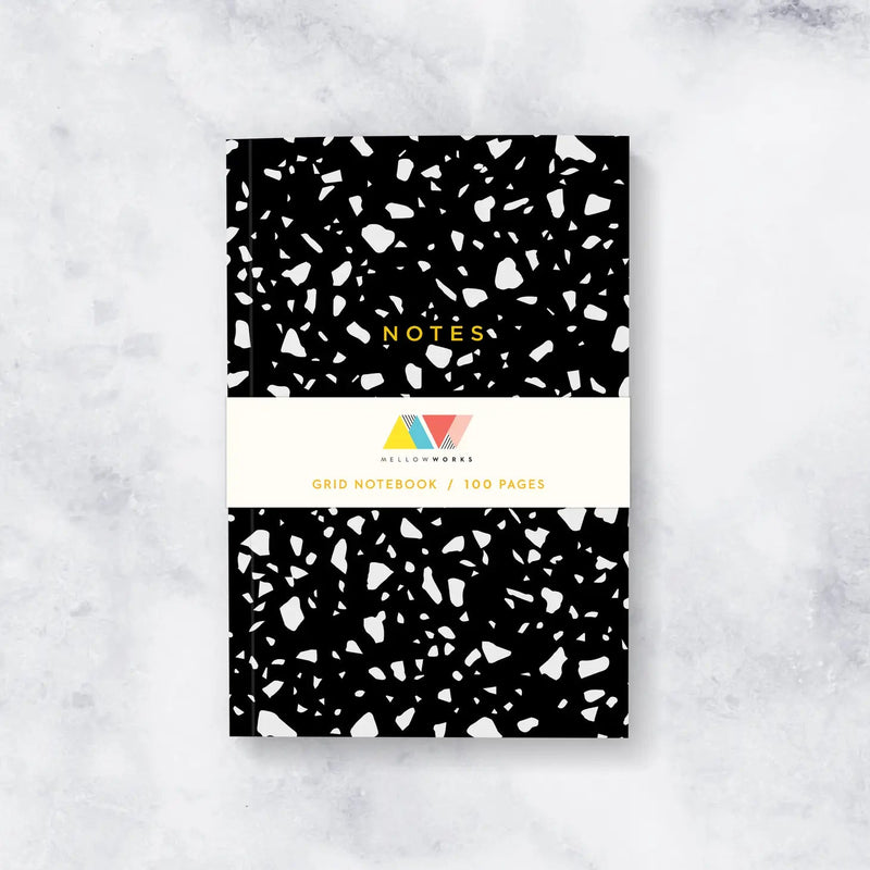 BLACK TERRAZZO LINED NOTEBOOK