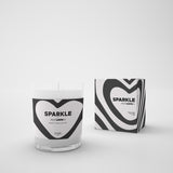 Fruitloots Sparkle Candle in modern black and white packaging 