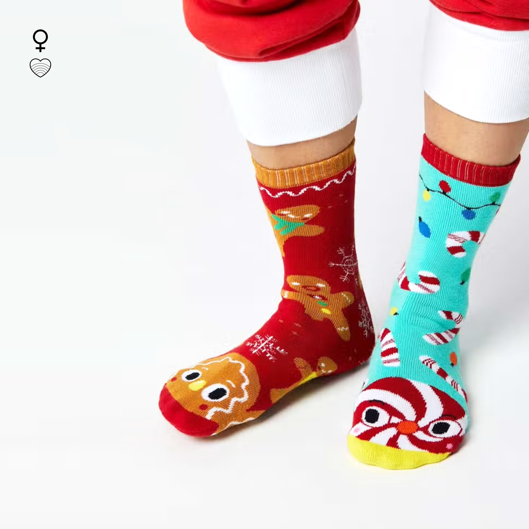 CHRISTMAS & GINGERBREAD MISMATCHED SOCKS