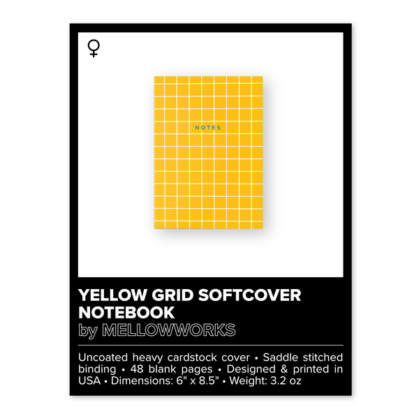 YELLOW GRID SOFTCOVER NOTEBOOK