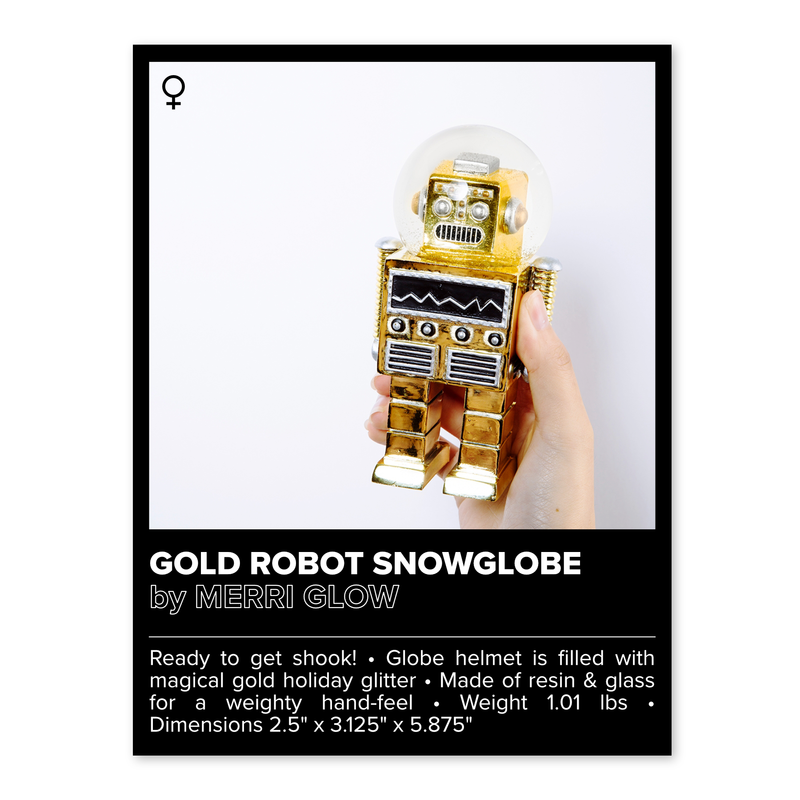 GOLD ROBOT SNOWGLOBE