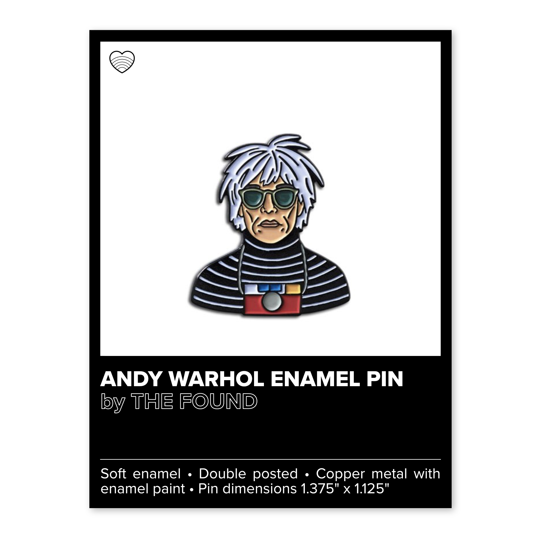 ANDY WARHOL ENAMEL PIN